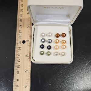 Macy's Elegant Pearl Earring Collection 16 Pairs